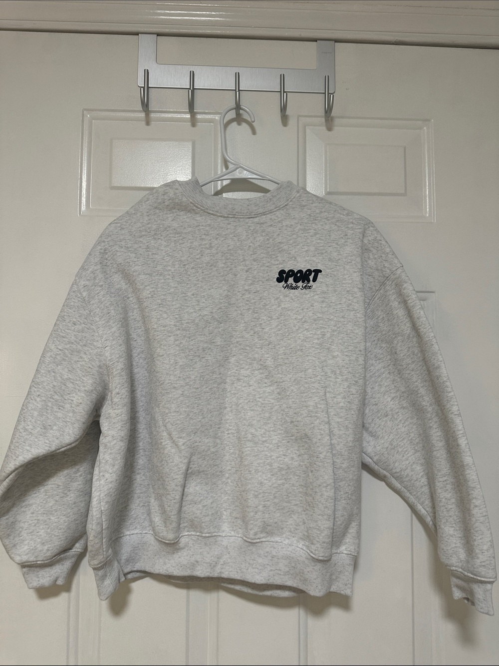 White Fox Boutique Light Gray 'SPORT' Crewneck Sweatshirt